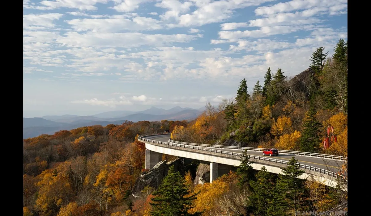 Blue Ridge Parkway mountain overlook showcasing a popular road trip destination in the USA.