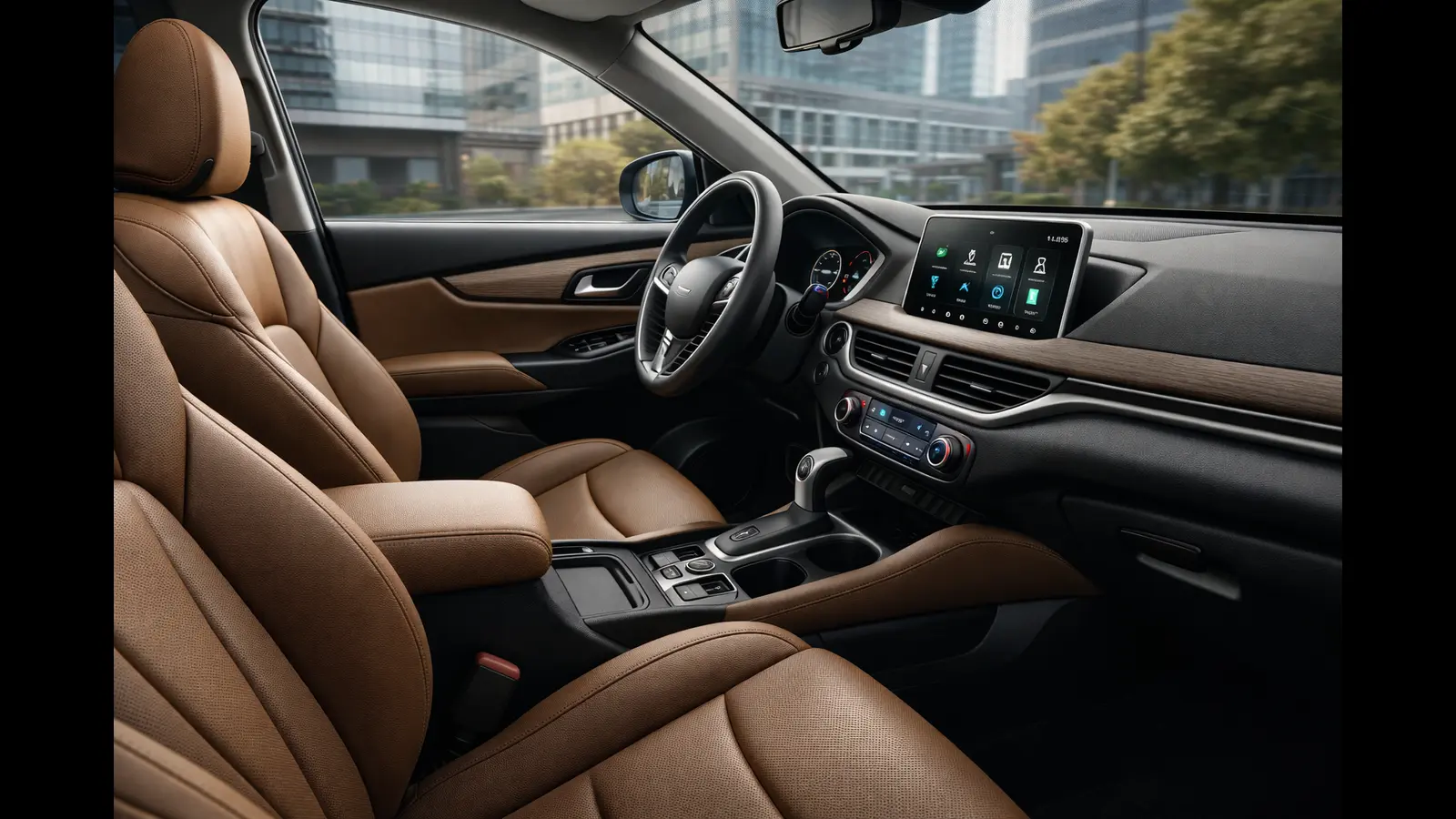 Interior view of a modern SUV showing how seating design, climate control, and cabin layout contribute to passenger comfort.