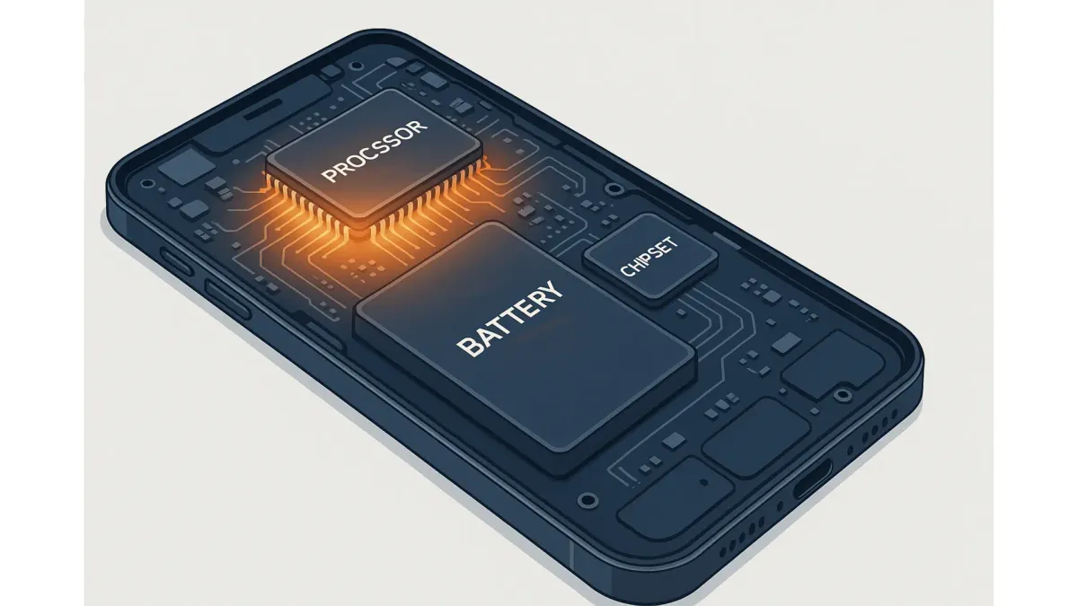                                          Internal smartphone components generating heat