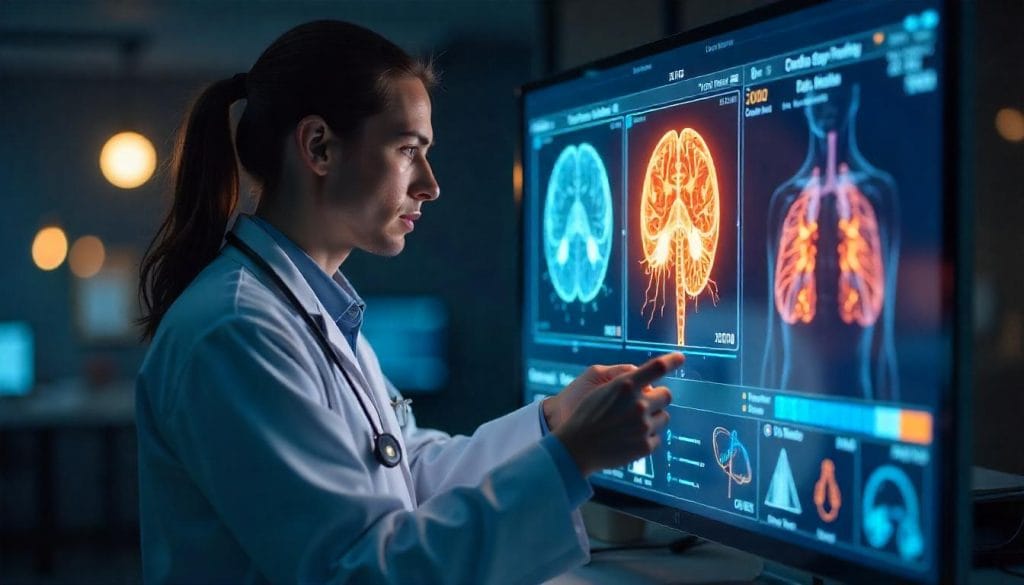 AI early diagnosis tools analyzing medical scans for cancer detection