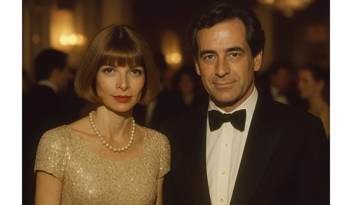 Anna Wintour with her husband David Shaffer during their marriage in the 1980s.