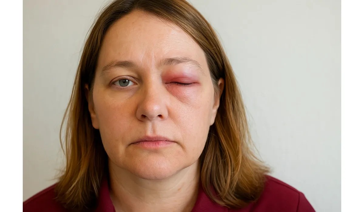 Medical illustration of Chagas disease symptoms