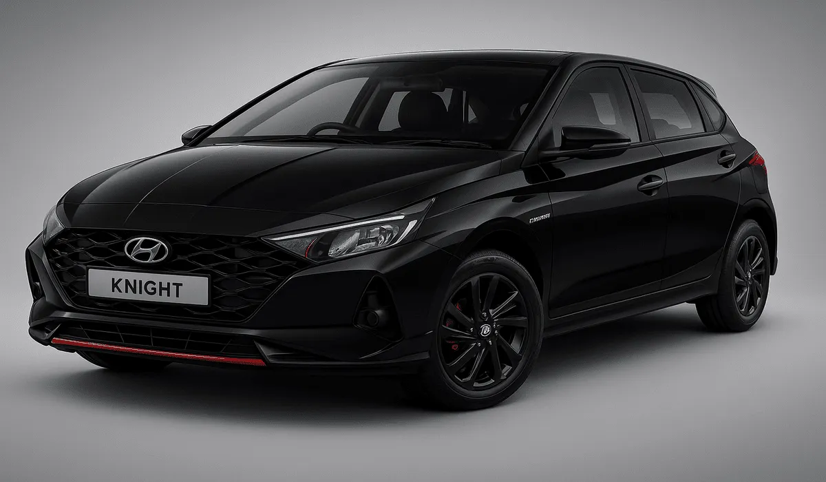 Hyundai i20 Knight Edition price 2025 black exterior with Knight badge