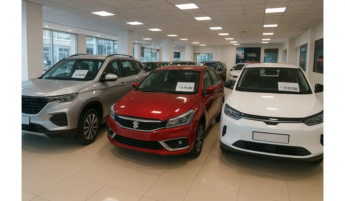 new GST rates for cars in 2025 showroom