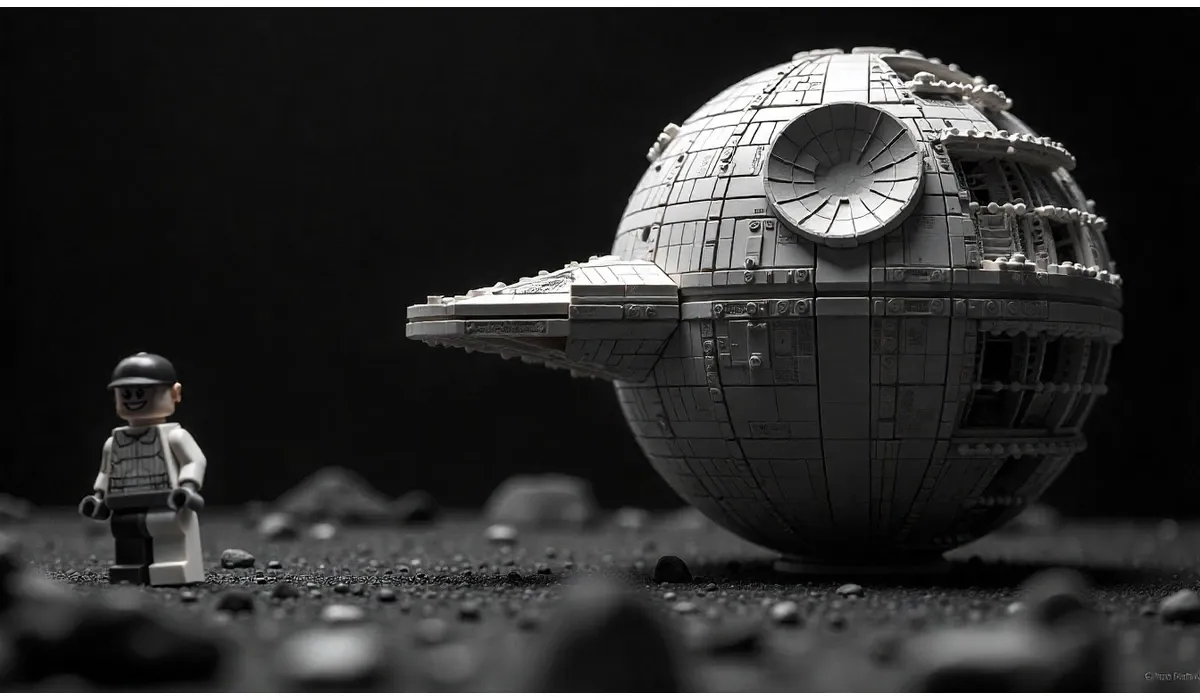 New Lego Death Star 2025 UCS diorama on display.