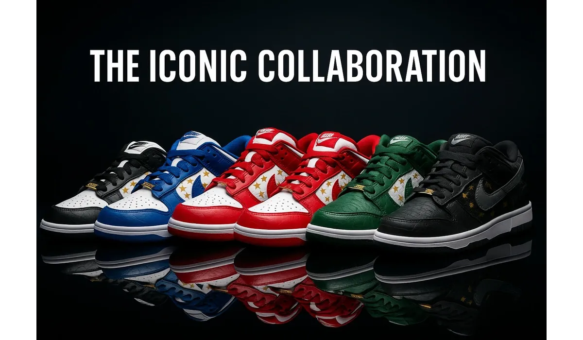 Nike Dunk Supreme sneakers displayed in studio setup