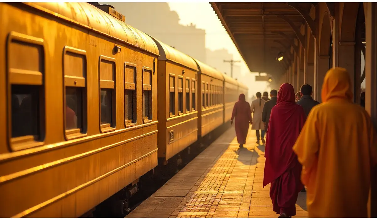 luxury trains in India at Jaipur station.
