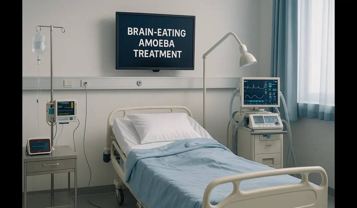 Brain-eating amoeba treatment in hospital.
