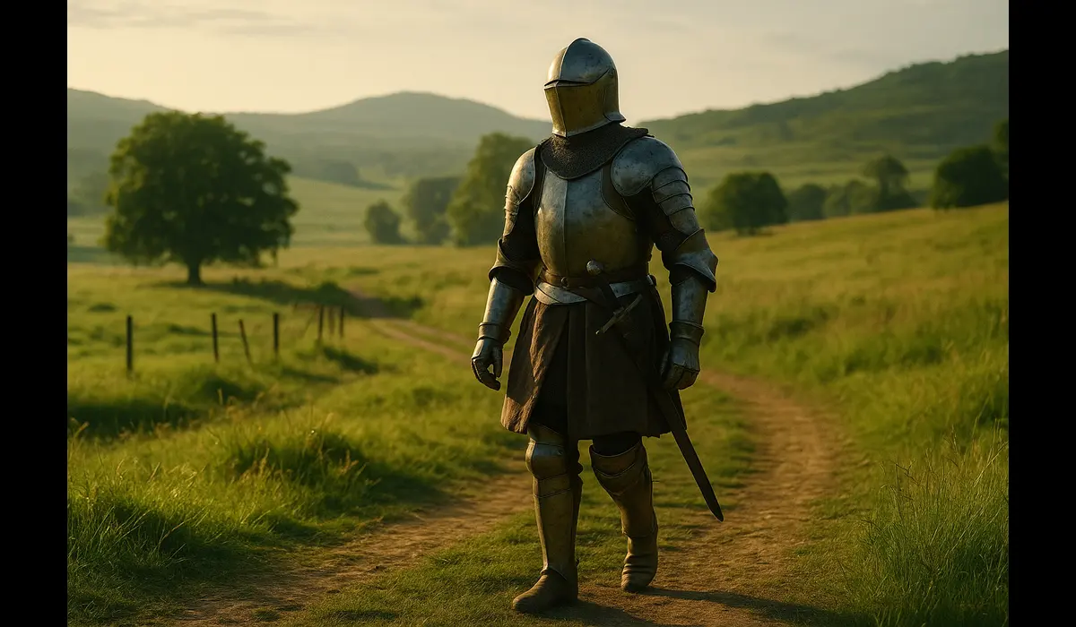 A Knight of the Seven Kingdoms knight walking through Westeros