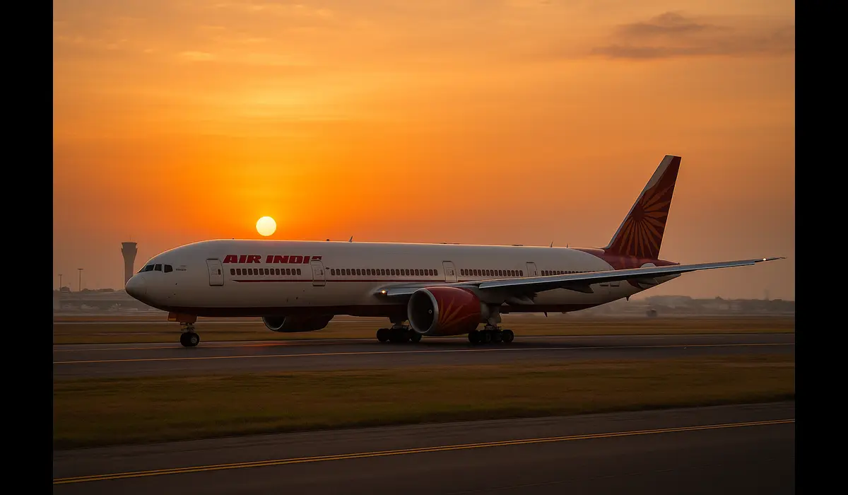 Air India last-minute flight deals aircraft at Delhi airport.
