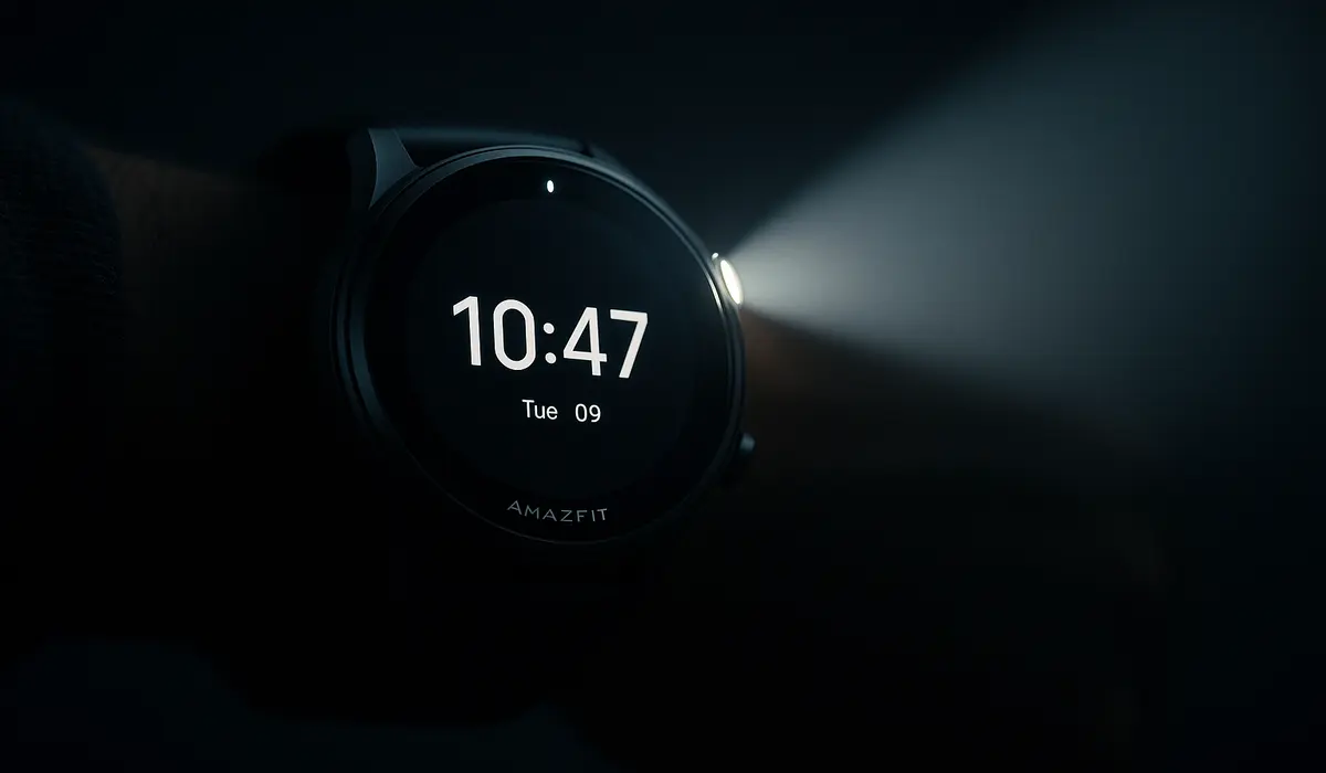 Amazfit smartwatch with built-in flashlight