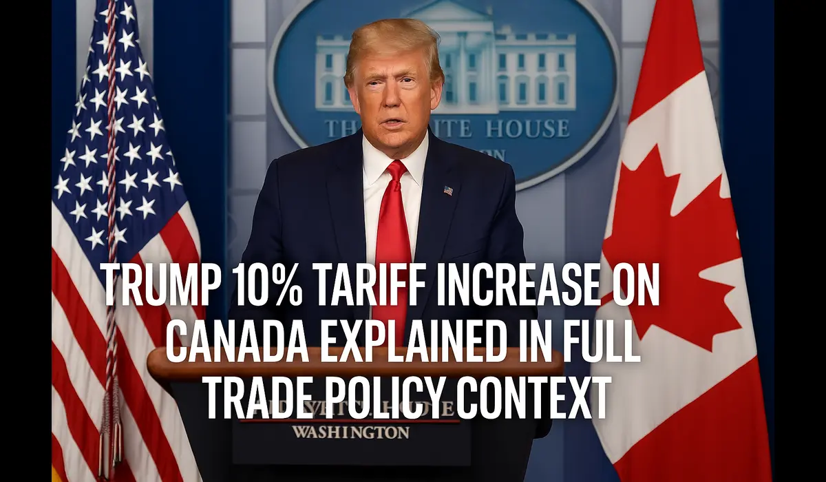 Trump 10% tariff increase on Canada announcement at press conference