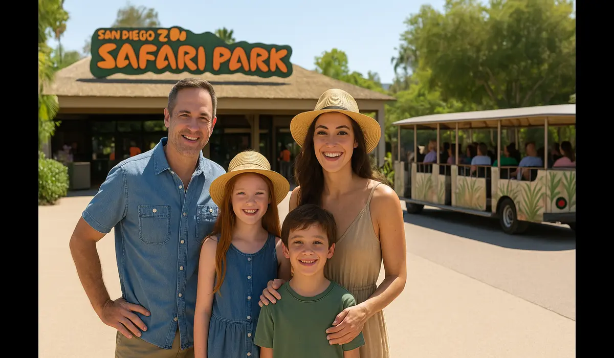 how to visit San Diego Zoo Safari Park with family entrance photo