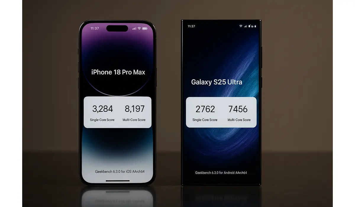 iPhone 18 Pro Max vs Galaxy S25 Ultra benchmark