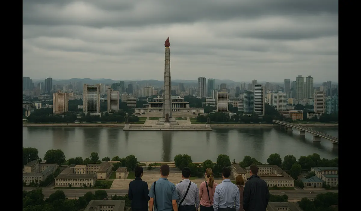 Pyongyang skyline representing what you can and cannot bring into North Korea.
