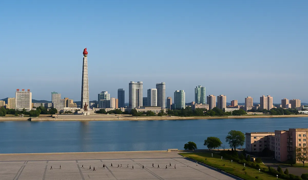 What to expect inside North Korea – Pyongyang skyline.