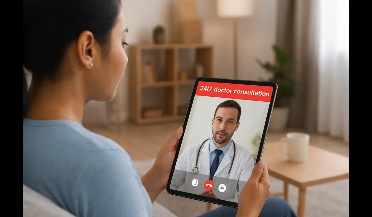 top telemedicine platforms in USA doctor consultation on tablet
