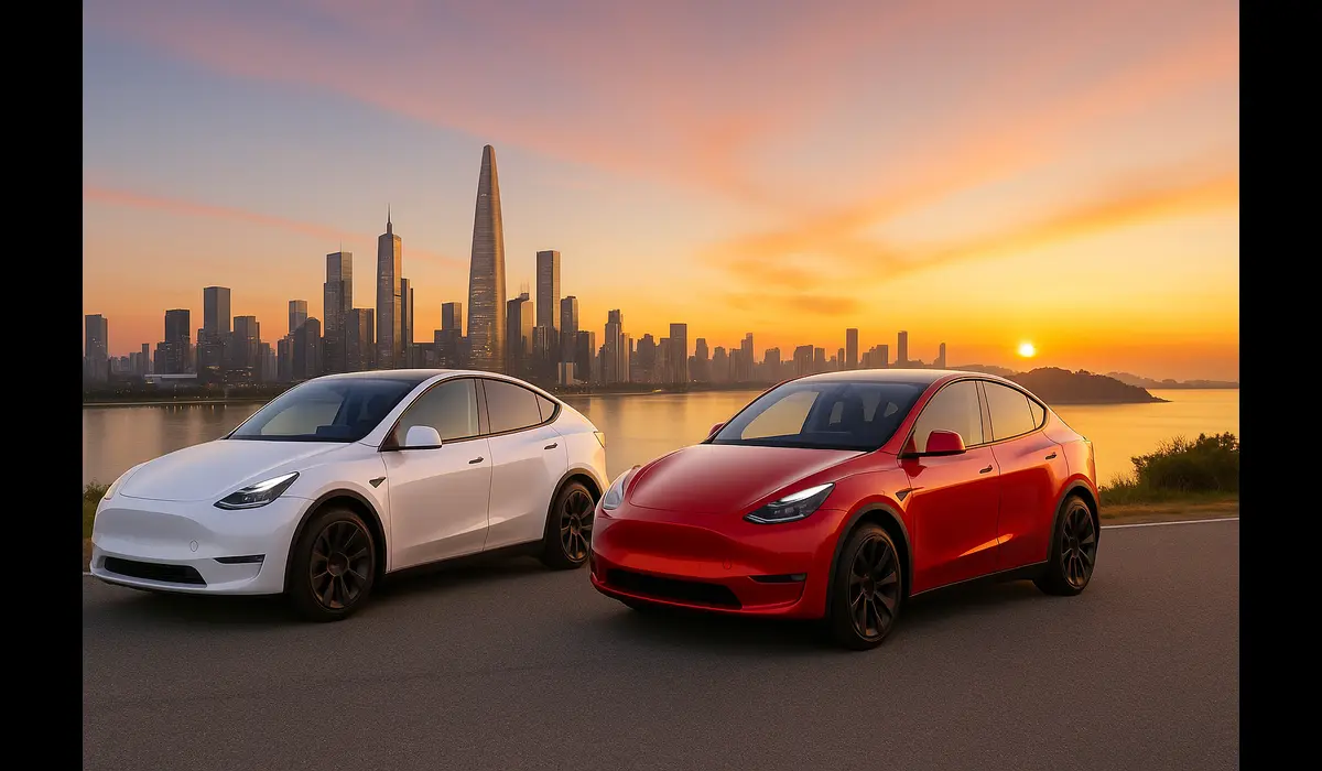 Tesla Model Y Long Range vs Performance comparison 2025 with side-by-side view.