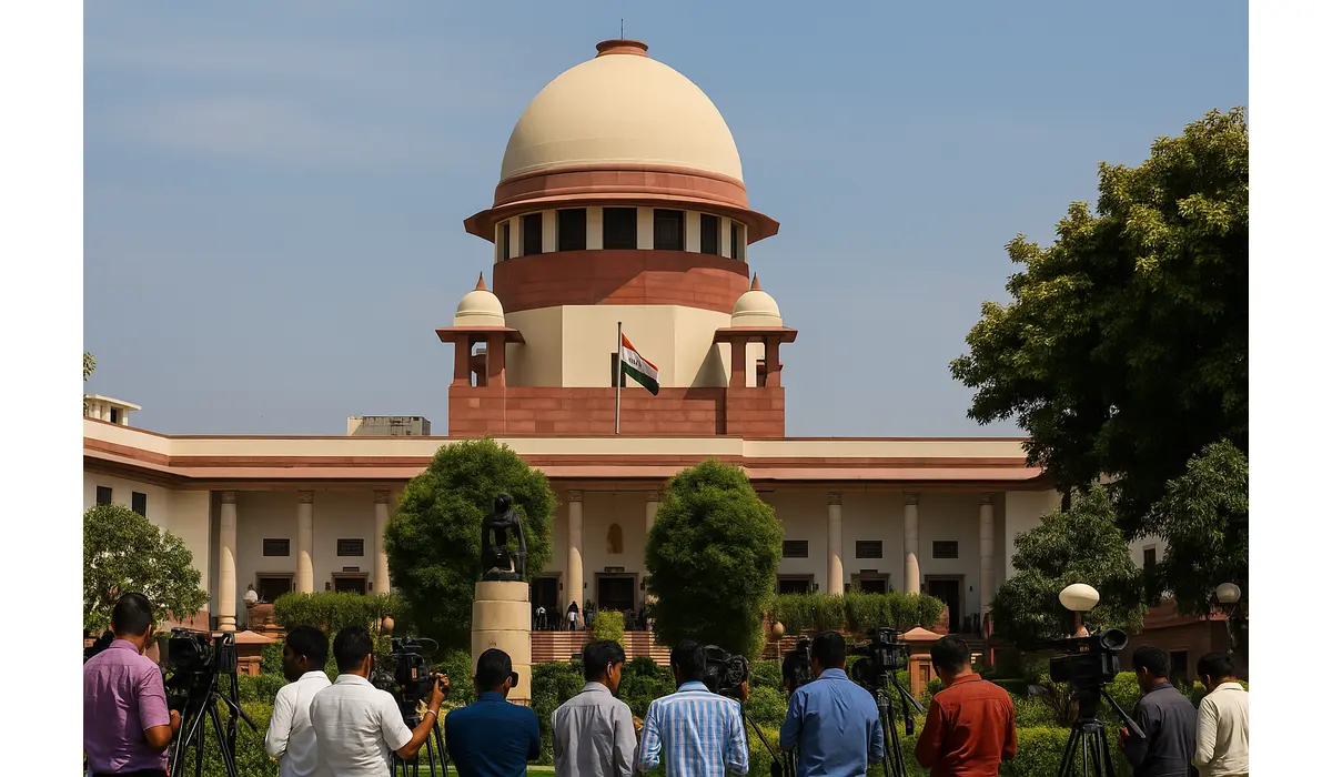 Supreme Court hearing on Delhi riots bail pleas building exterior