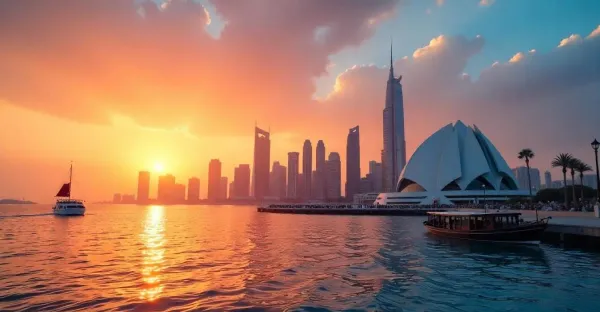 Doha skyline at sunset showcasing Qatar news highlights