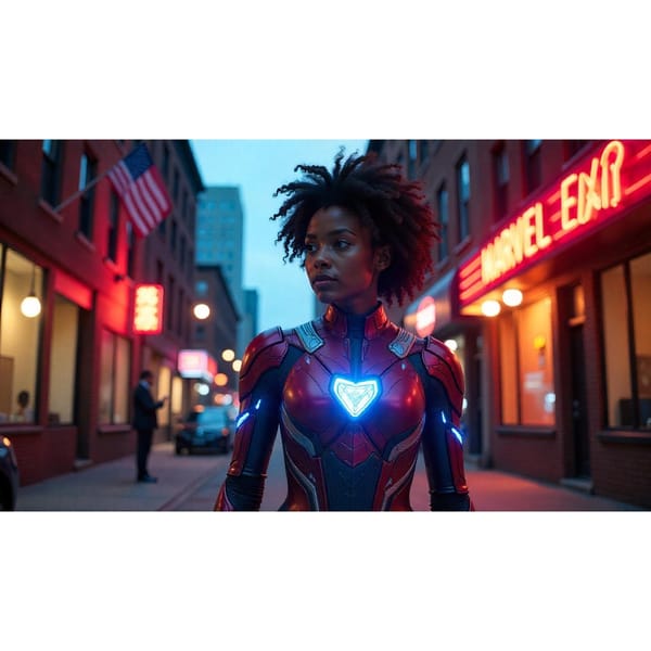 Riri Williams in Ironheart suit in Chicago, reflecting Marvel Ironheart 2025 review and storytelling flaws.