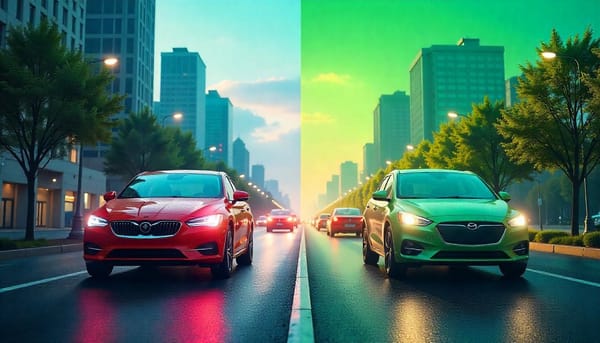 Infographic showing the impact of vehicle emissions on air pollution and diesel vs petrol car emissions comparison.