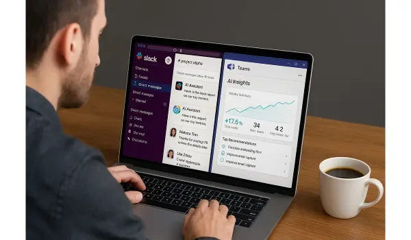Team using AI integrate AI tools into Slack and Teams