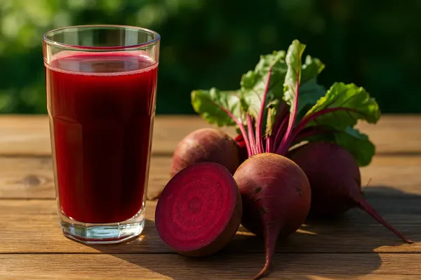 Beetroot juice benefits for heart and energy.