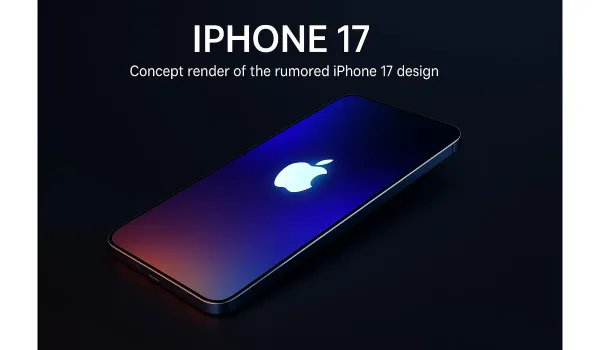 Concept image of iPhone 17 with ultra-thin design and edge-to-edge screen.