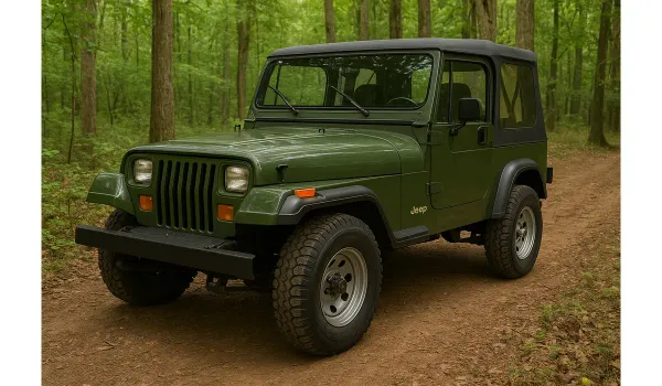 Jeep old model Wrangler YJ vintage SUV.