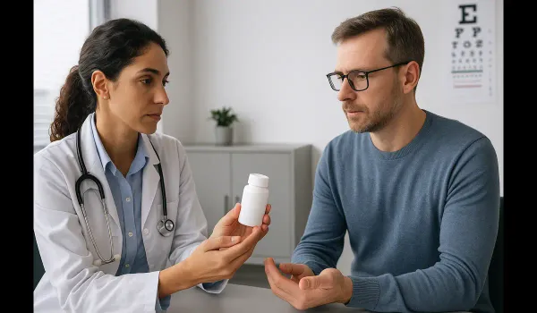 Doctor explaining Lyme disease treatment plan.