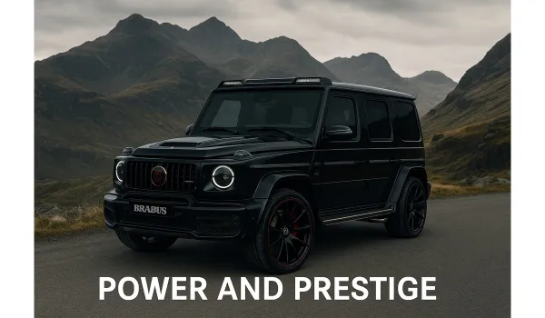 Mercedes Benz G Class Brabus luxury SUV showcasing power and prestige in the mountains
