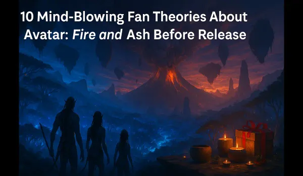 Top fan theories about Avatar: Fire and Ash before release showing Pandora’s fiery volcanic landscape.