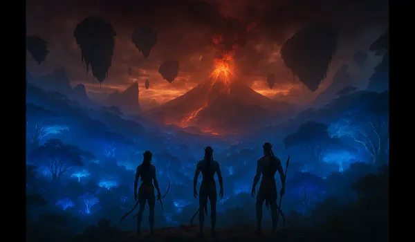 Top fan theories about Avatar: Fire and Ash before release featuring Pandora’s volcanic landscapes and Na’vi.