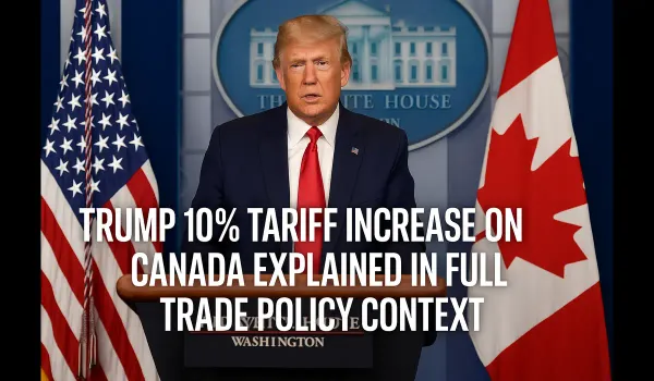 Trump 10% tariff increase on Canada announcement at press conference