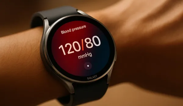 Samsung Galaxy Watch 8 blood pressure tracking feature display