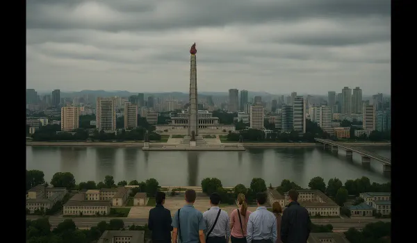 Pyongyang skyline representing what you can and cannot bring into North Korea.