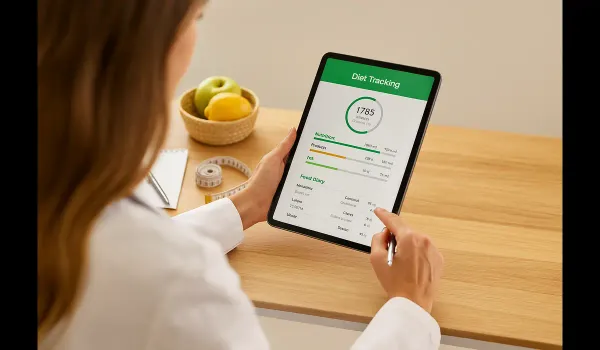 Nutrition tracking app USA interface for holistic health management