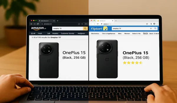 Where to buy OnePlus 15 online in India – Amazon vs Flipkart.