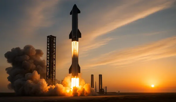 SpaceX Starship launch with Super Heavy booster