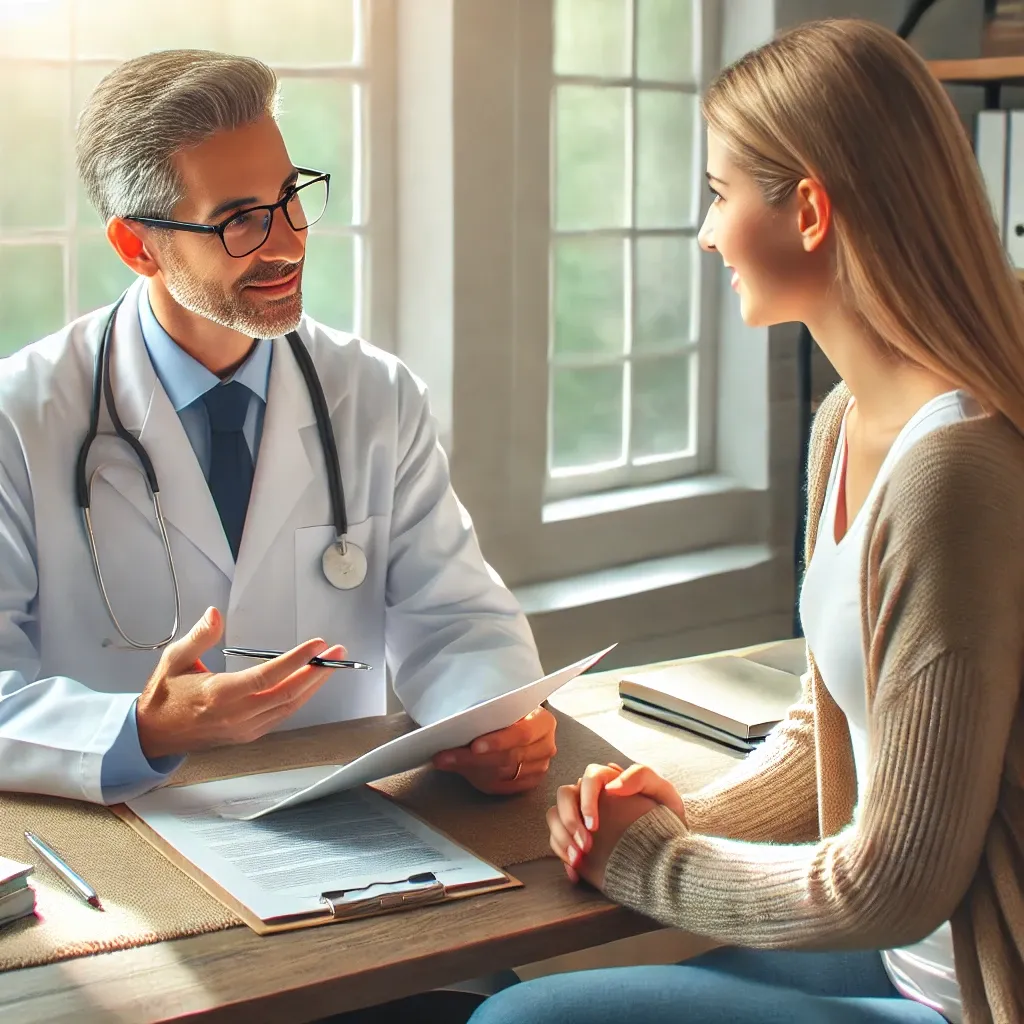 Patient receiving personalized health advice