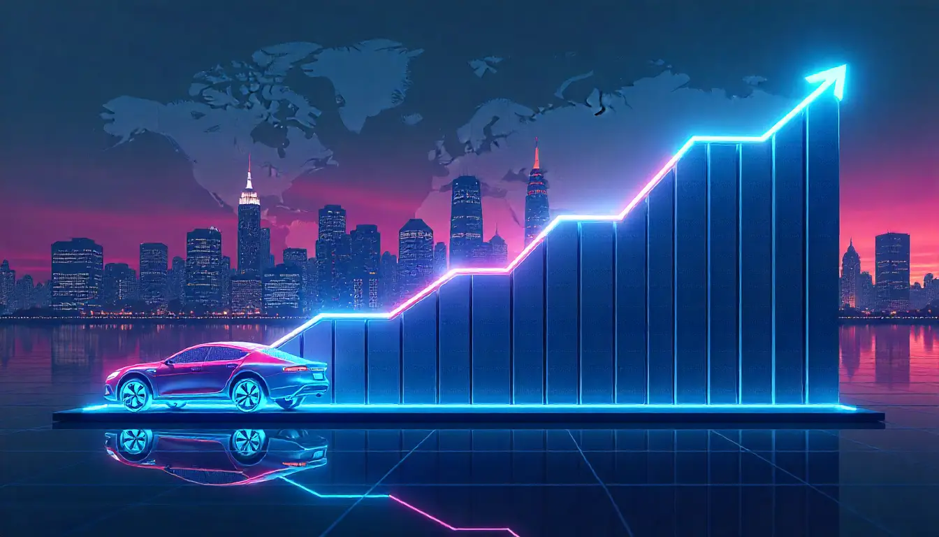 Graph showing rapid global EV market growth in transportation.