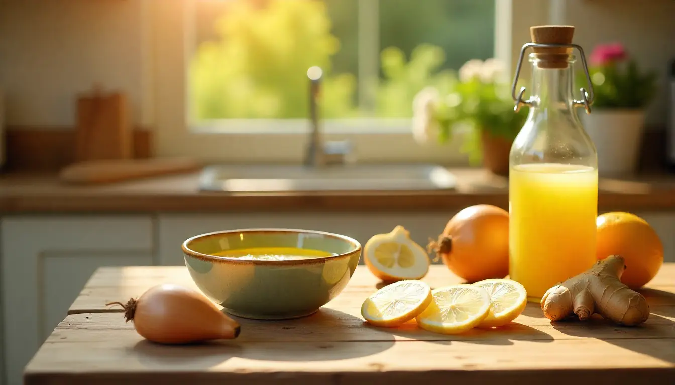 Fresh onion juice in a bowl for hair fall treatment.