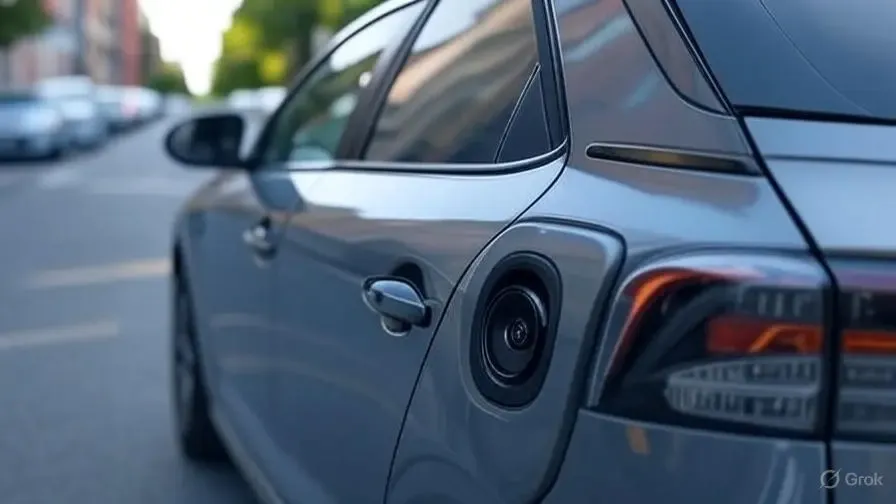 Car backup camera showing rear obstacles on dashboard display