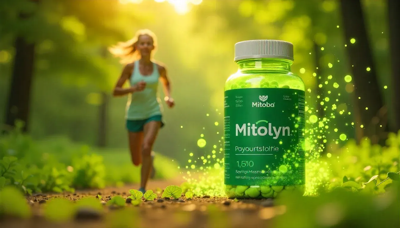 Fit woman jogging with Mitolyn supplement for weight loss and energy