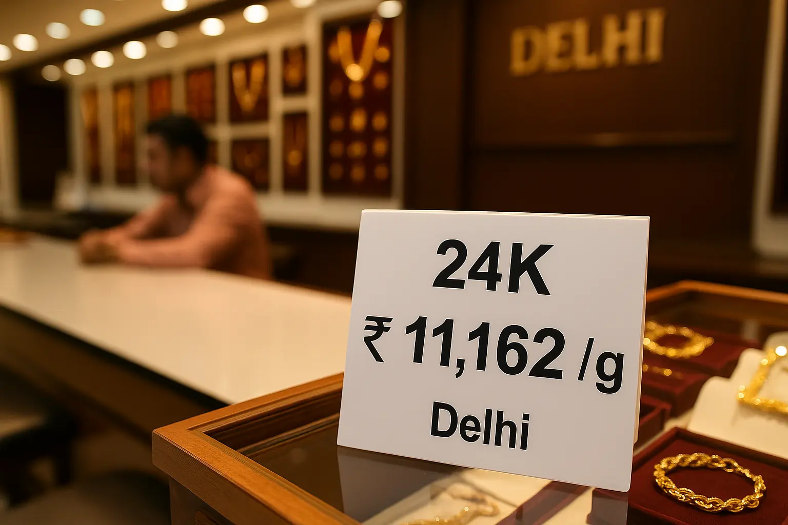 Delhi 24K gold price board