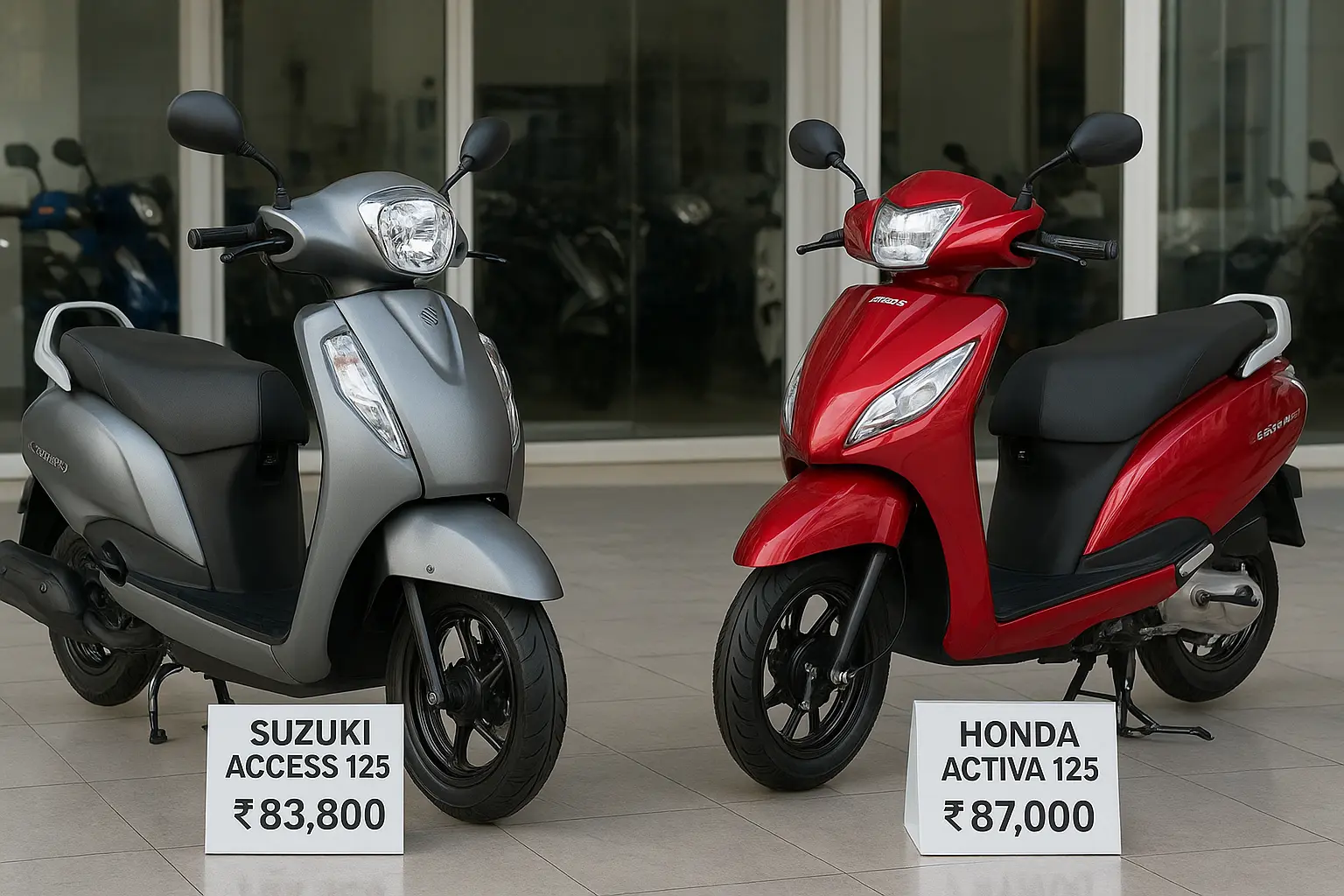 Suzuki Access 125 vs Honda Activa 125 price comparison