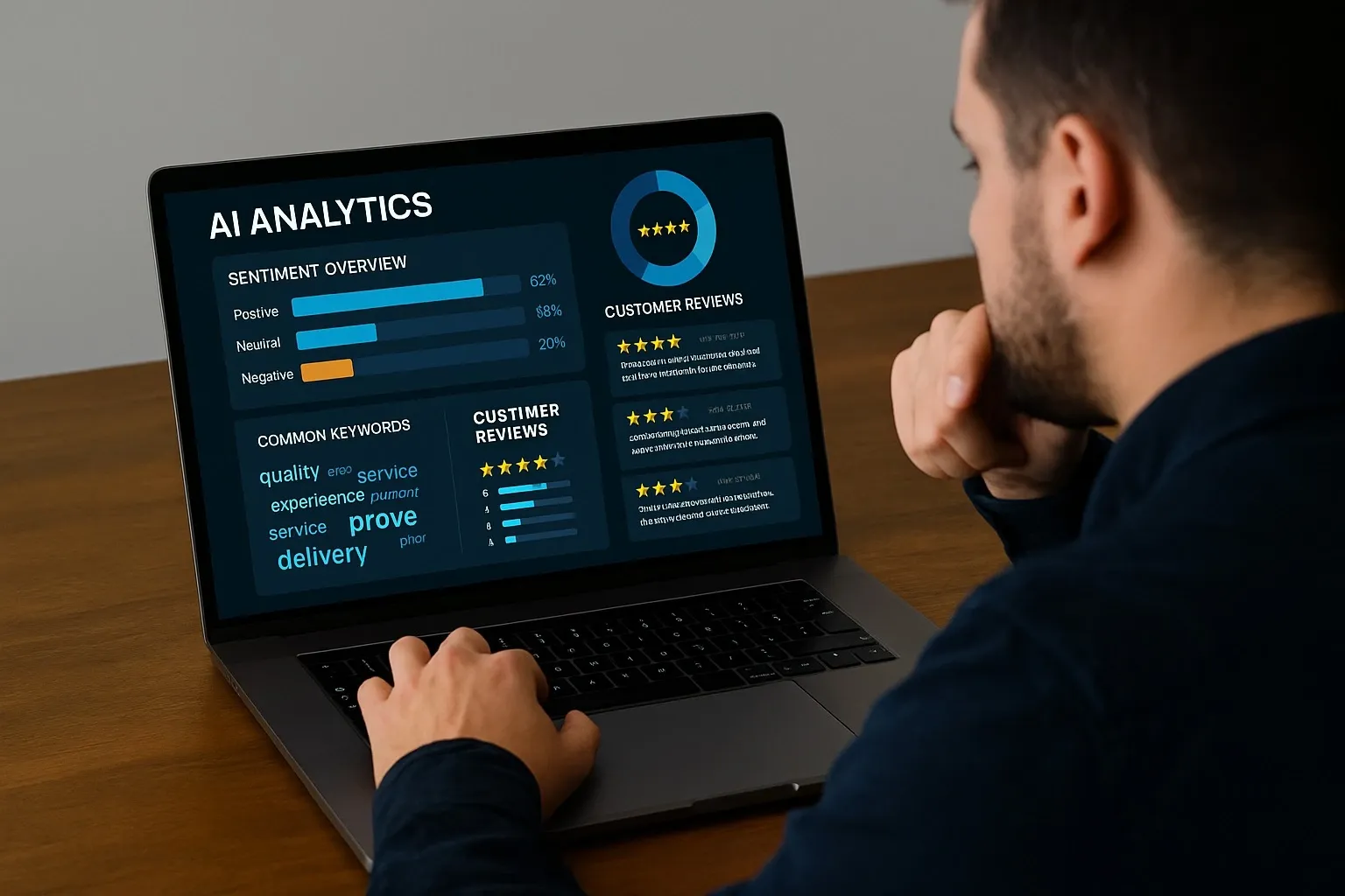Professional using AI for customer insights