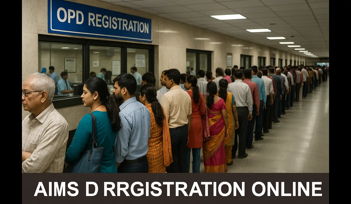Patients in queue for AIIMS Delhi OPD.