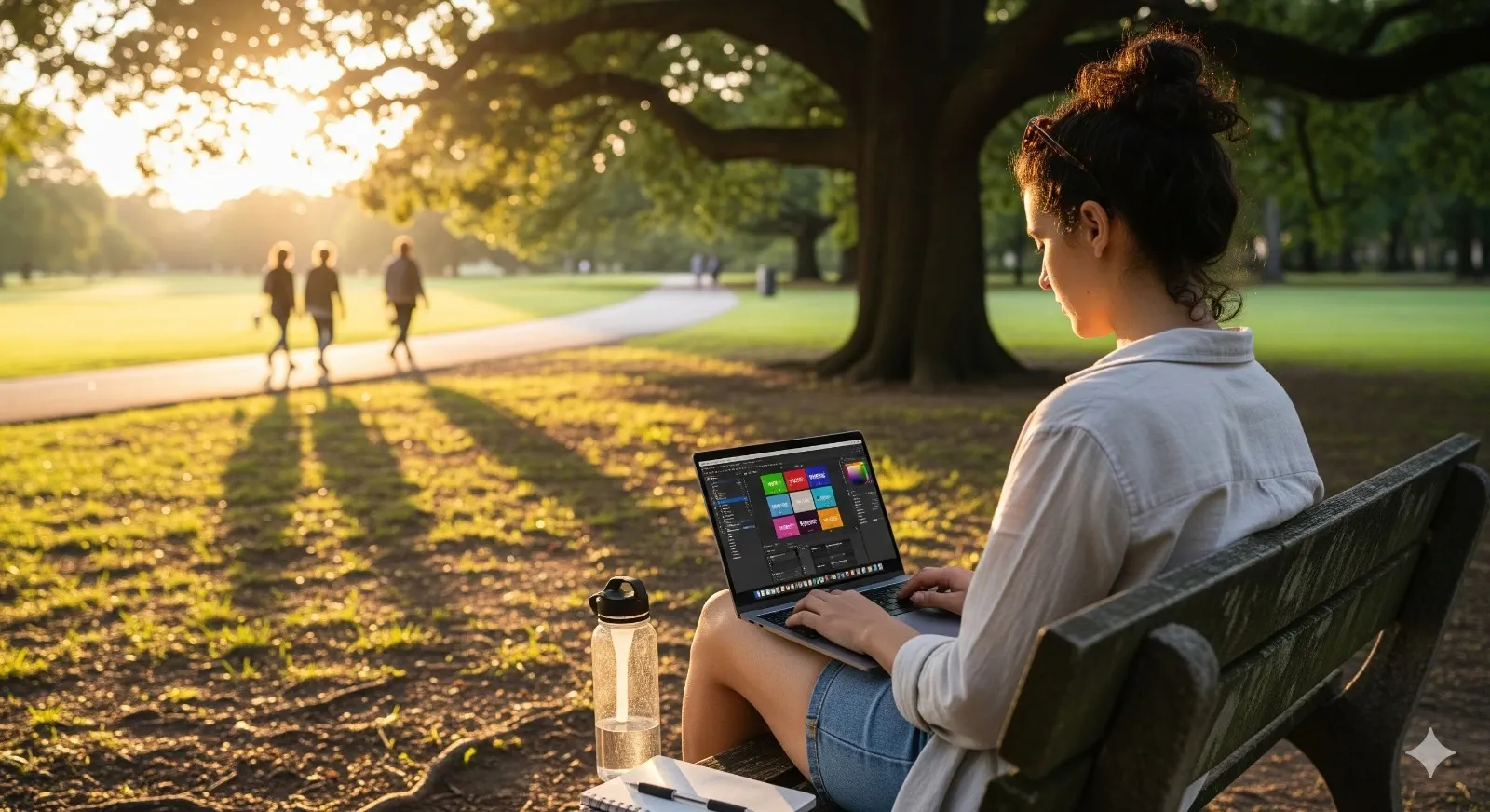 Laptops compared by battery icons showing runtimes.

